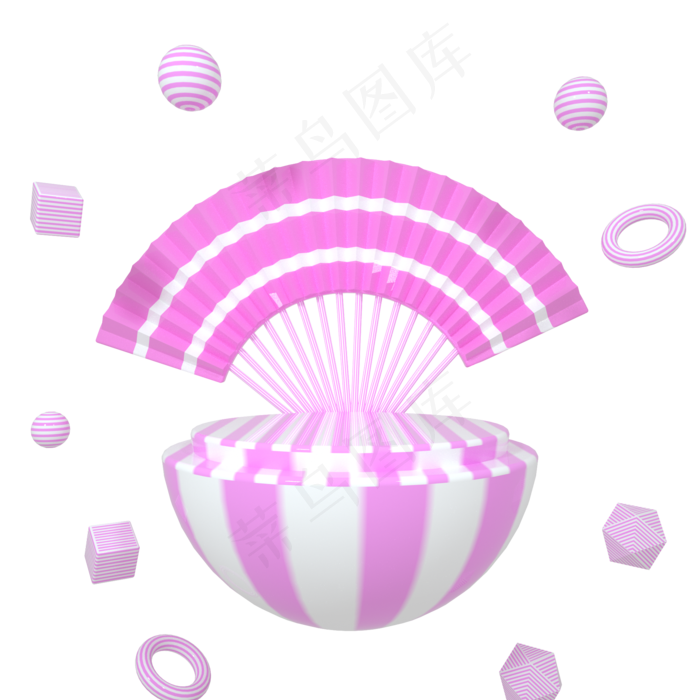 c4d立体漂浮半球体舞台唯美5(2000*2000px 300 dpi )