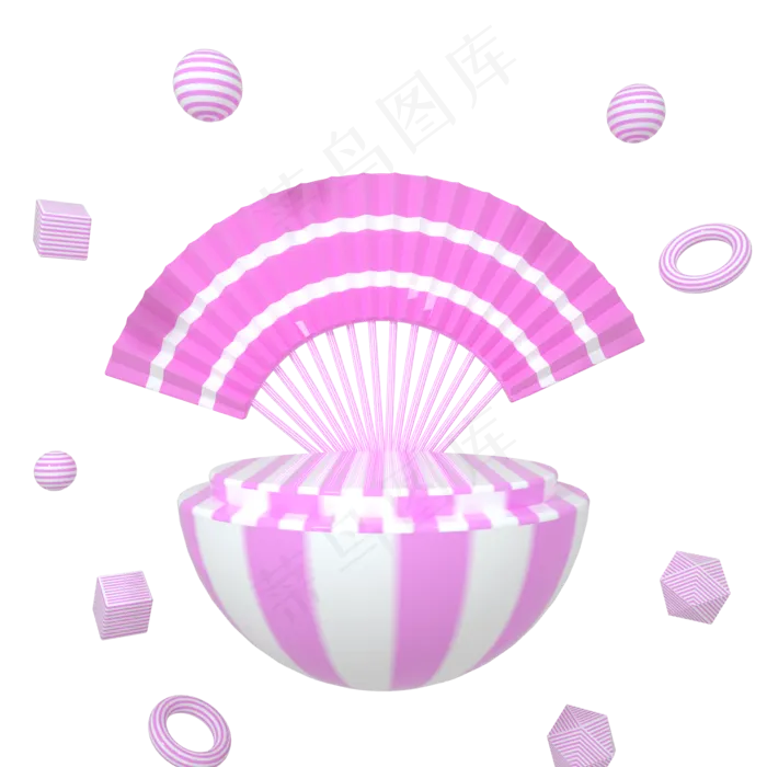 c4d立体漂浮半球体舞台唯美5(2000*2000px 300 dpi )