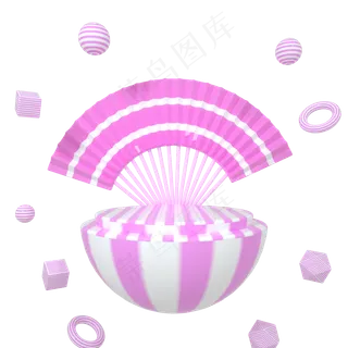 c4d立体漂浮半球体舞台唯美5