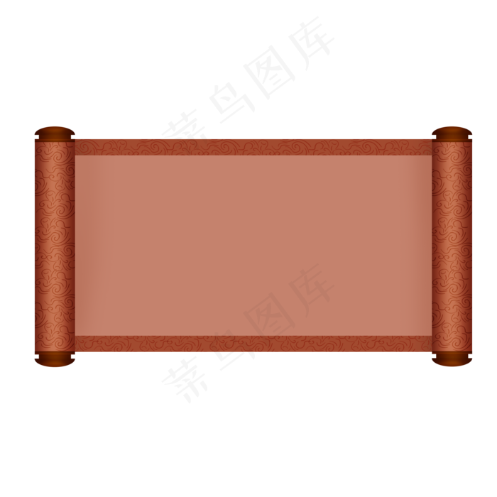 中国风卷轴暗红色卷轴(2000X2000(DPI:300))psd模版下载