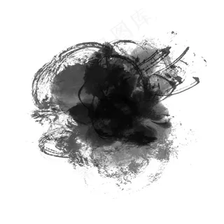 墨迹水墨黑色喷墨