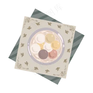 元宵节绿色黄色淡雅清新,免抠元素