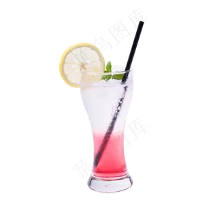 粉色玻璃饮料杯子元素