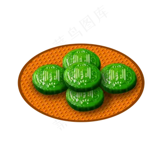 卡通清明青团免扣