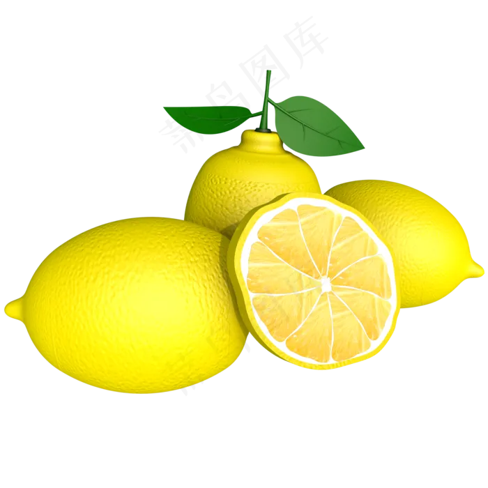 C4D成熟柠檬(2000*2000px 300 dpi )