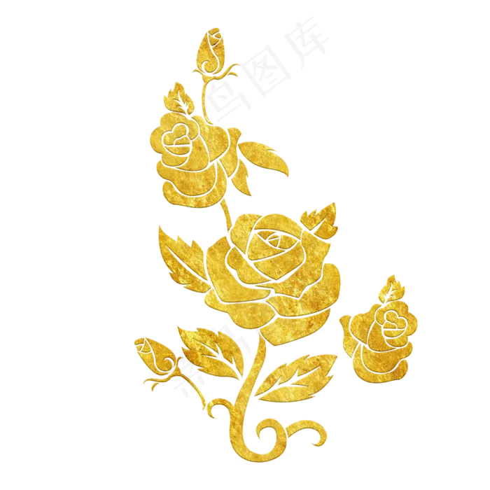 中国风传统烫金鲜花花纹装饰图之(2500X2500(DPI:300))psd模版下载