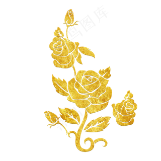 中国风传统烫金鲜花花纹装饰图之