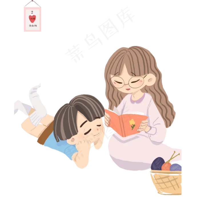 母亲给儿子讲故事(2000X2000(DPI:300))psd模版下载