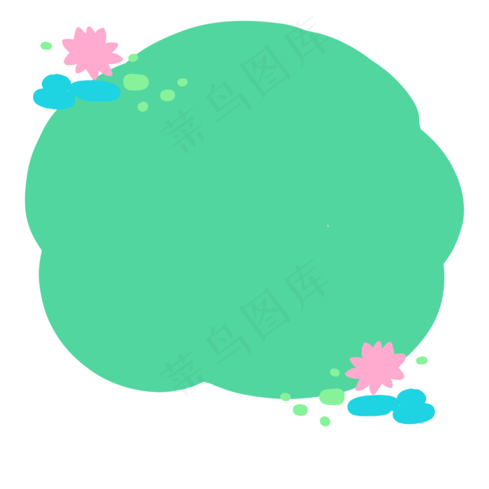 夏天荷花圆形边框(2000X2000(DPI:300))psd模版下载