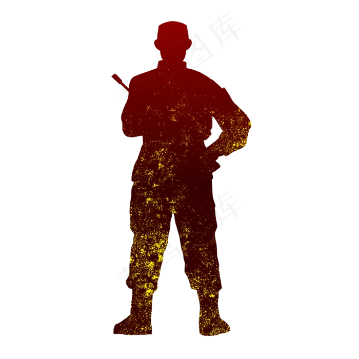 建军节军人剪影边防军人站岗背影,免抠元素(2000*2000px 300 dpi )psd模版下载