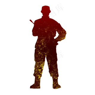 建军节军人剪影边防军人站岗背影,免抠元素
