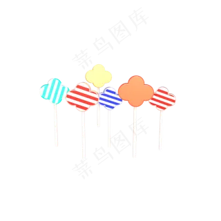 C4D立体彩色棒棒糖61儿童节棒棒糖