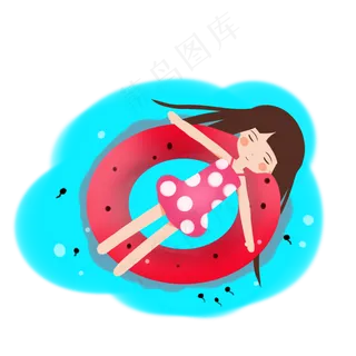 夏至可爱恬静游泳女孩