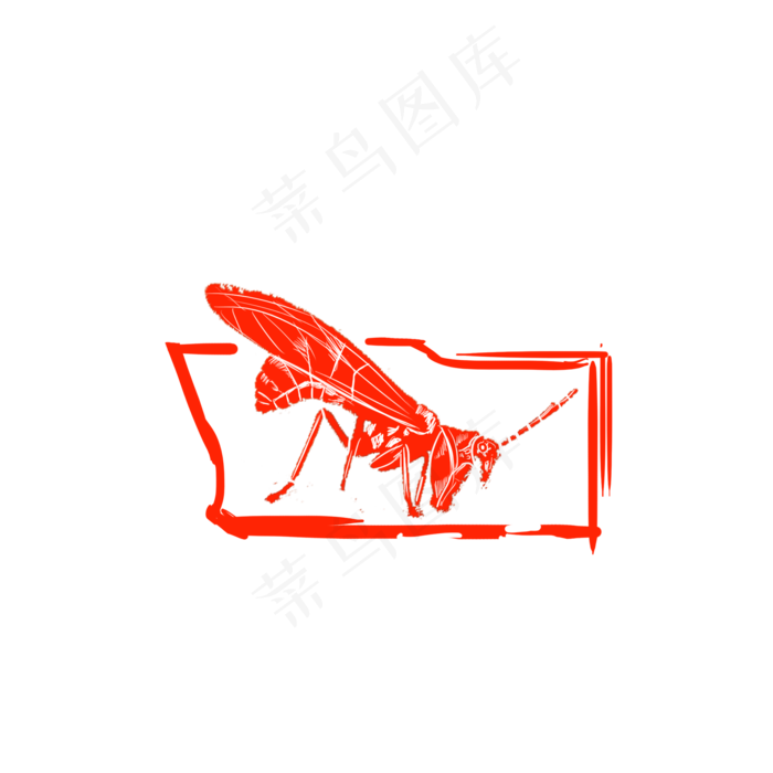 不规则昆虫印章(2000X2000(DPI:300))psd模版下载
