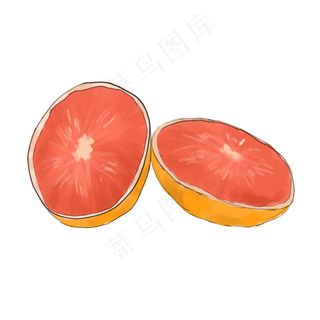 切半橙色西柚水果