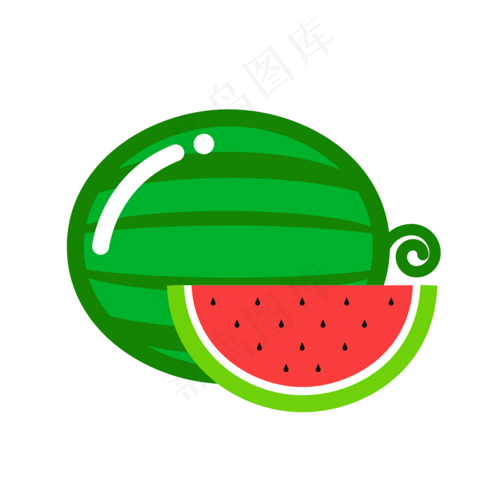 夏天卡通西瓜清凉矢量图,免抠元素