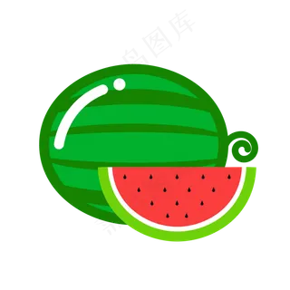 夏天卡通西瓜清凉矢量图,免抠元素