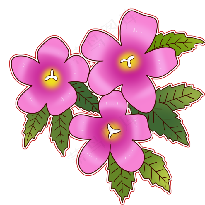 紫色的小花手绘插画