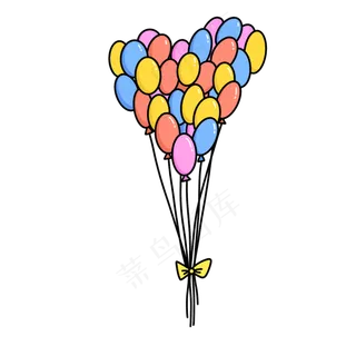 彩色心形气球免扣