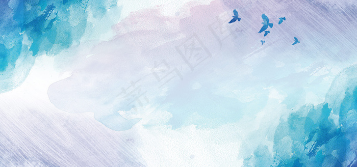 2018年狗年水彩中国风新春快乐展板背景图片素材