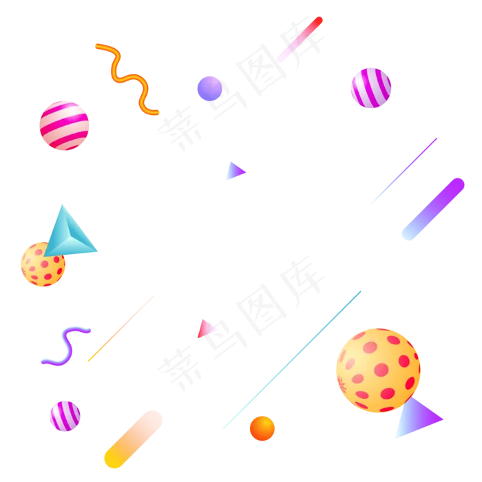 漂浮彩球,免抠元素(2000*2000px 300 dpi )ai矢量模版下载