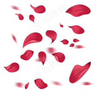 手绘红色玫瑰花瓣
