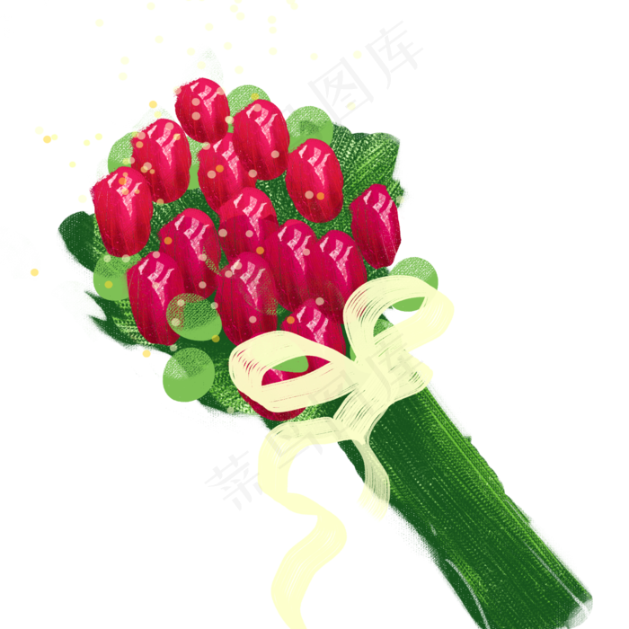 一束玫瑰花png素材
