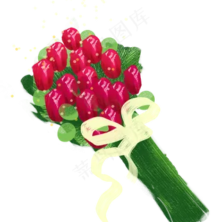 一束玫瑰花png素材