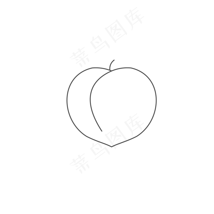 桃子线条图标免抠图(2000*2000px 300 dpi )ai矢量模版下载