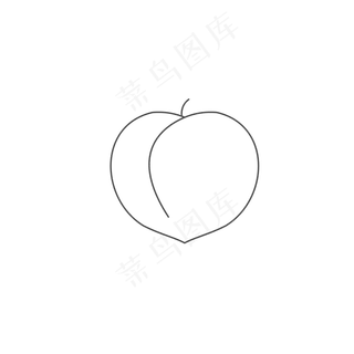桃子线条图标免抠图