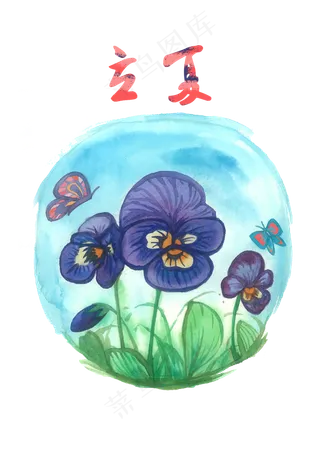 蝴蝶兰紫色节气植物PNG花鸟,免抠元素