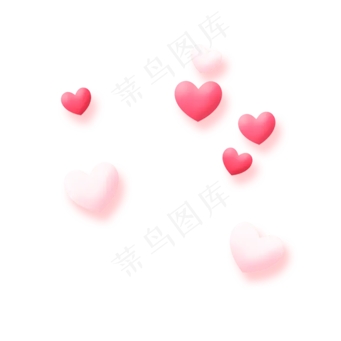 情人节红色立体的爱心PNG免抠素材(2000*2000px 300 dpi )psd模版下载