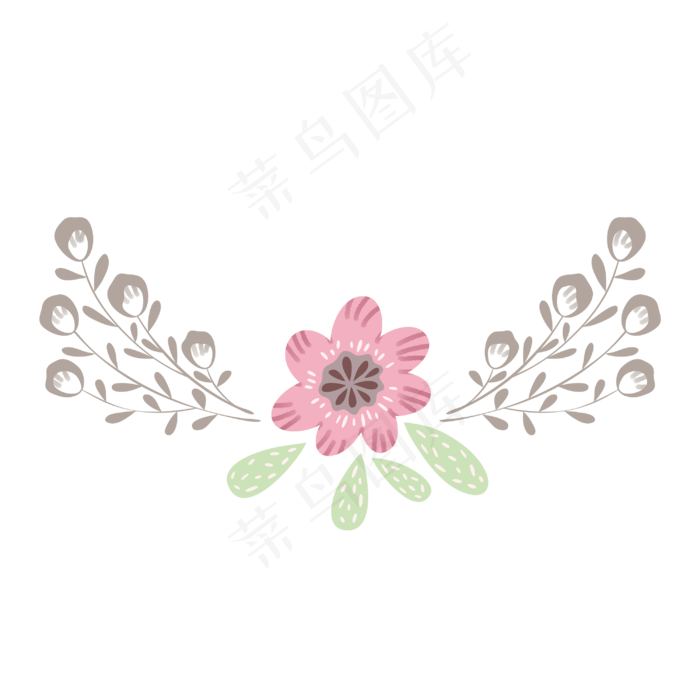 鲜花藤蔓卡通插画