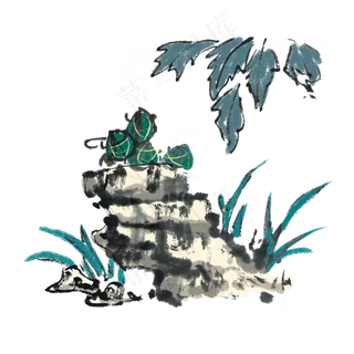 端午节粽子水墨风手绘