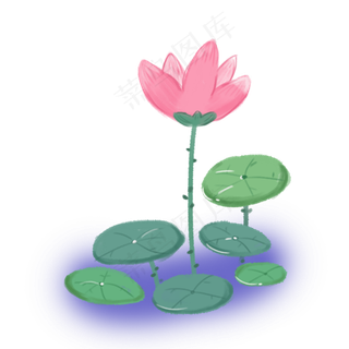 卡通夏季荷花装饰素材