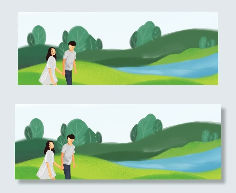 夏季小暑手绘草地banner(1920*700px 	       )psd模版下载
