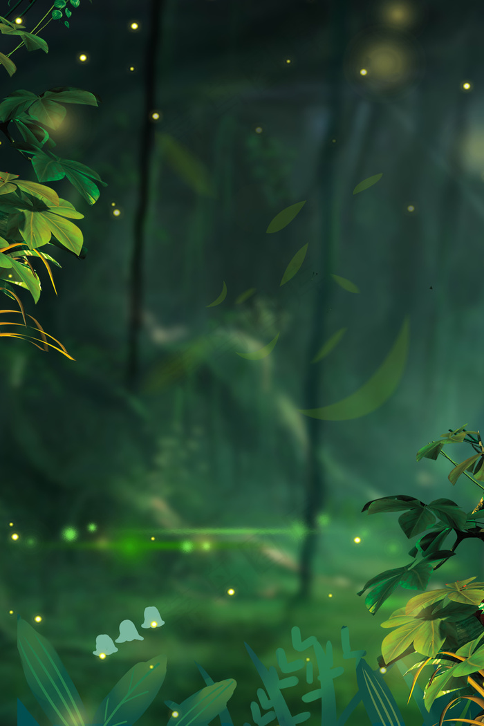 写实虚实森林背景图片