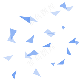 蓝色漂浮三角形,免抠元素