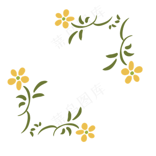 母亲节鲜花手帐边框卡通手绘免抠