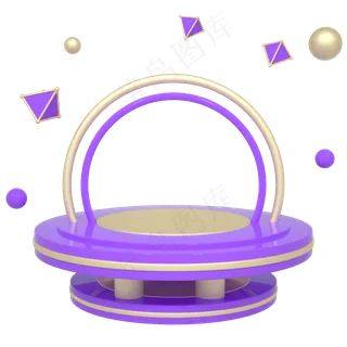 C4D紫金色618促销电商舞台展台