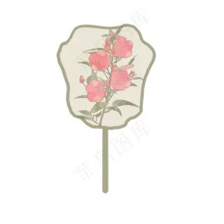 扇子中国风植物古风矢量唯美可商,免抠元素