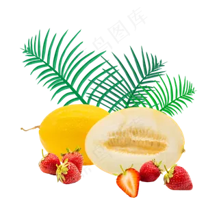 夏日水果哈密瓜草莓
