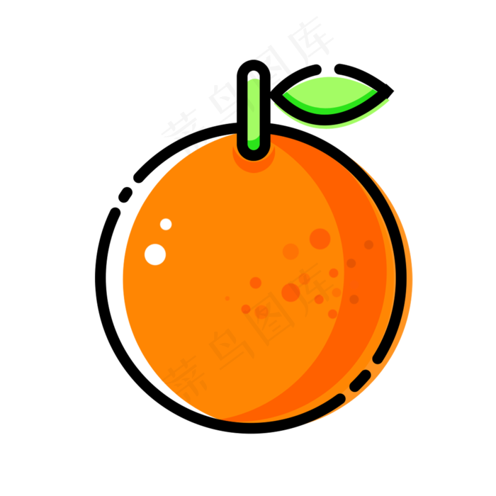 扁平化简约水果橙子