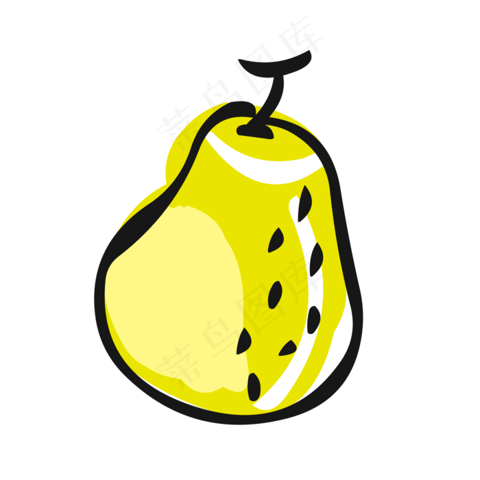 食物元素手绘可爱卡通水果梨