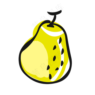 食物元素手绘可爱卡通水果梨