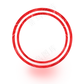 红色圆形印章标签