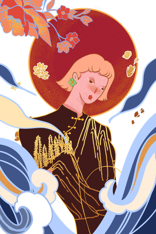 国潮时尚少女,免抠元素