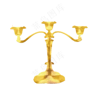 欧洲古典黄金烛台装饰,免抠元素