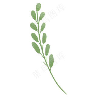 水彩植物绿色叶子免抠图