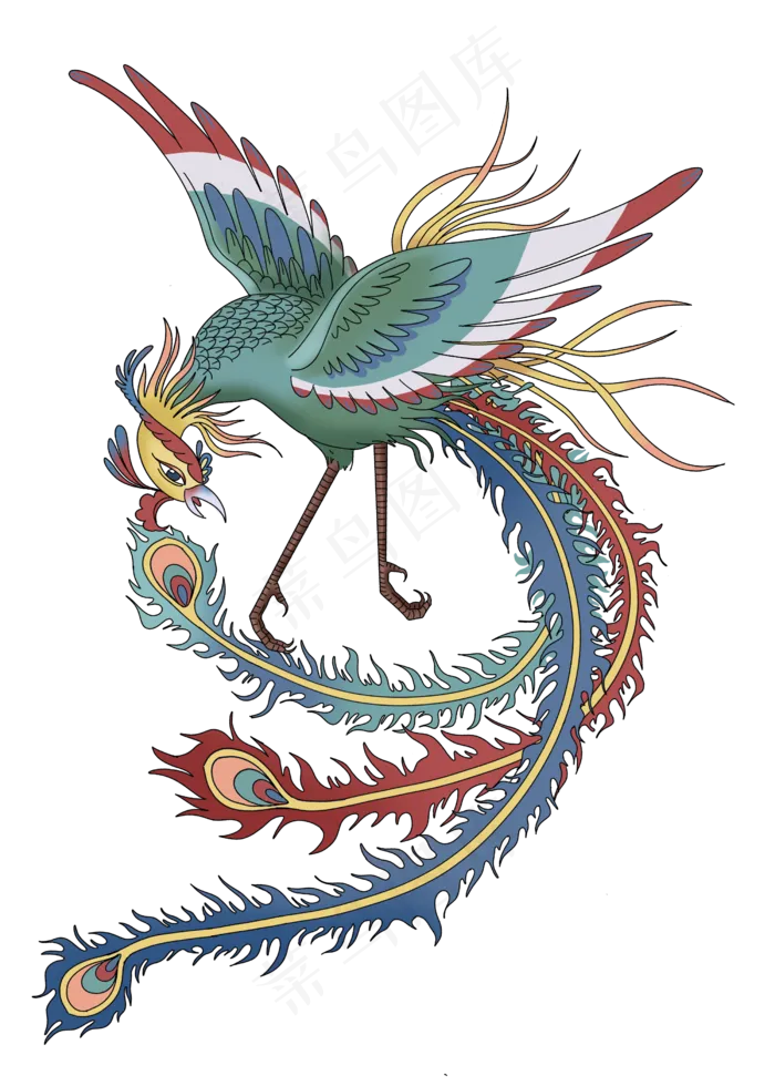 凤凰中国古典神兽不死鸟,免抠元素(2500*3500px 300 dpi )psd模版下载